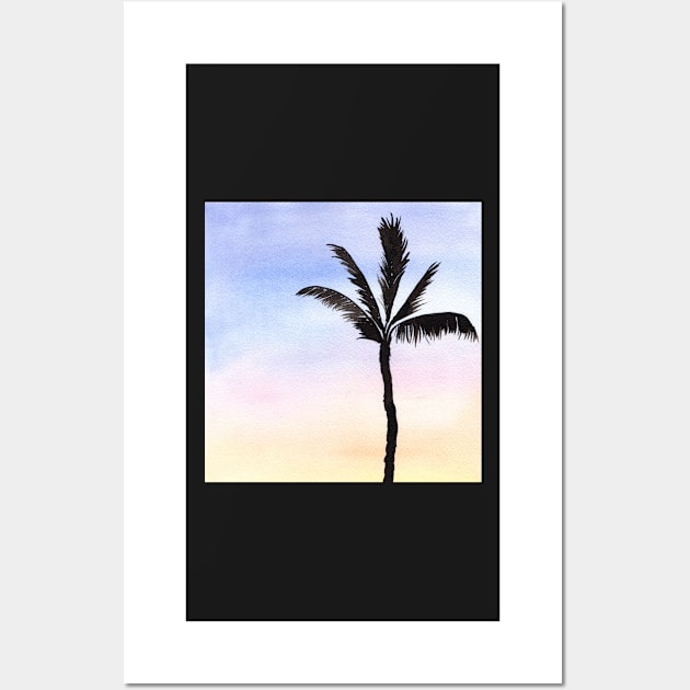 Single Palm Tree with soft background Wall Art by Sandraartist